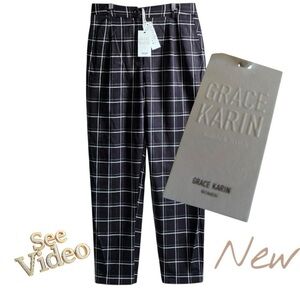 👛 (ANY 2/$20) NWT GRACE KARIN Black/Grey Tones Versatile Wear Pants